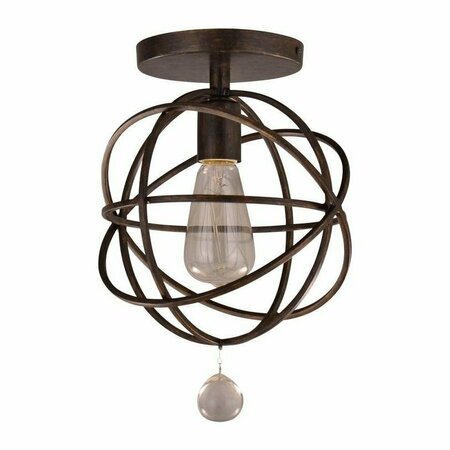 CRYSTORAMA English Bronze Solaris 1 Light Wrought Iron Pendant with Glass Jewel Accent 9220-EB